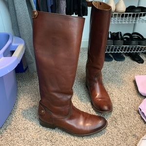 Frye Melissa button cognac tall riding boot